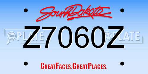 Z7060Z South Dakota License Plate