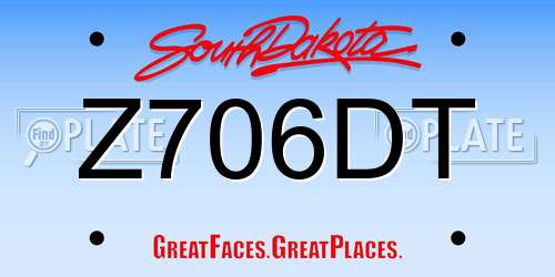 Z706DT South Dakota License Plate