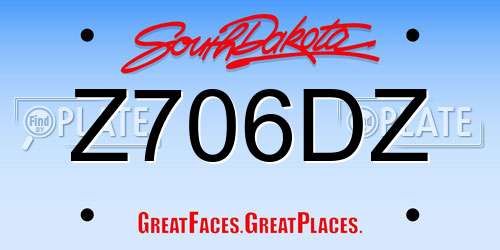 Z706DZ South Dakota License Plate