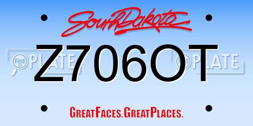 Z706OT South Dakota License Plate