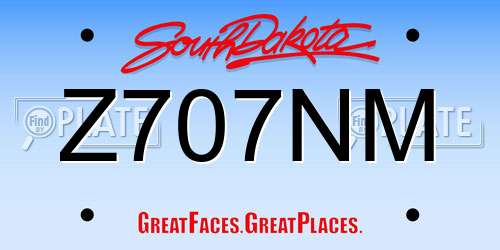 Z707NM South Dakota License Plate