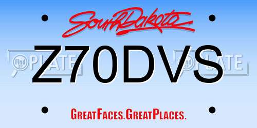 Z70DVS South Dakota License Plate