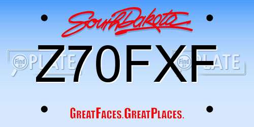 Z70FXF South Dakota License Plate