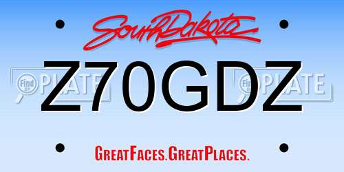 Z70GDZ South Dakota License Plate