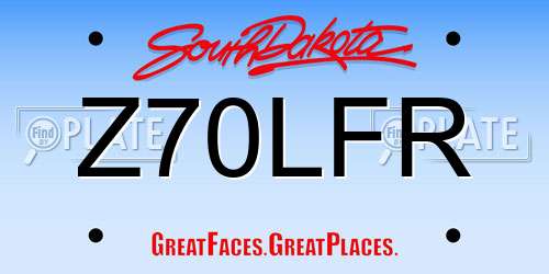 Z70LFR South Dakota License Plate