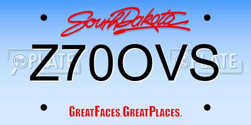 Z70OVS South Dakota License Plate