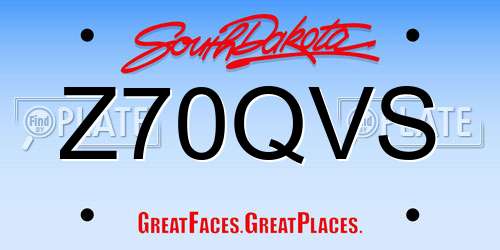 Z70QVS South Dakota License Plate