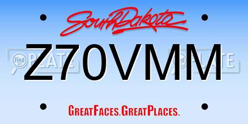 Z70VMM South Dakota License Plate