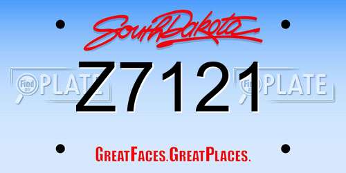 Z7121 South Dakota License Plate