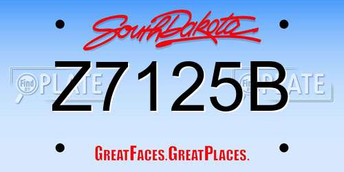 Z7125B South Dakota License Plate