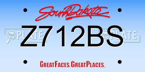 Z712BS South Dakota License Plate