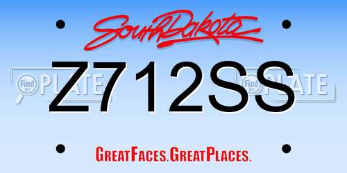 Z712SS South Dakota License Plate