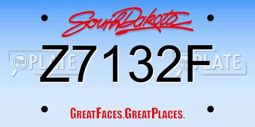 Z7132F South Dakota License Plate