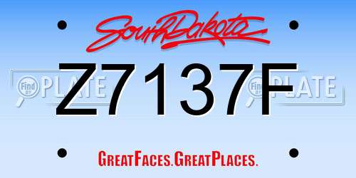 Z7137F South Dakota License Plate