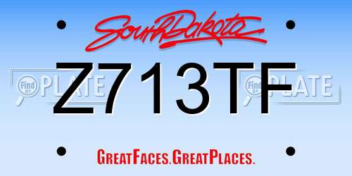 Z713TF South Dakota License Plate