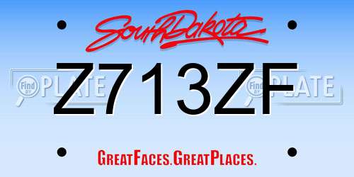 Z713ZF South Dakota License Plate