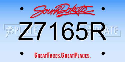 Z7165R South Dakota License Plate