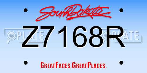 Z7168R South Dakota License Plate