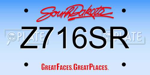 Z716SR South Dakota License Plate