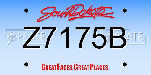 Z7175B South Dakota License Plate