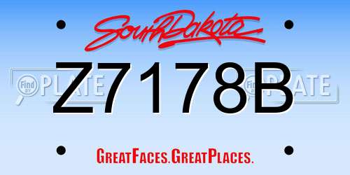 Z7178B South Dakota License Plate