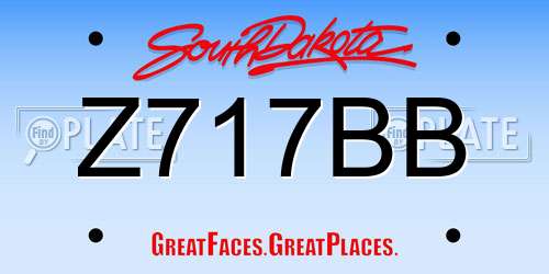 Z717BB South Dakota License Plate