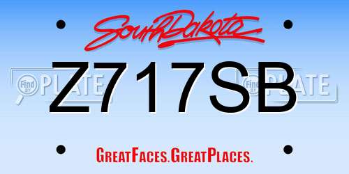 Z717SB South Dakota License Plate