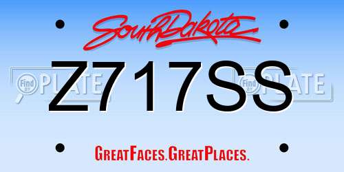 Z717SS South Dakota License Plate