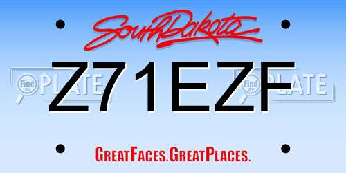 Z71EZF South Dakota License Plate