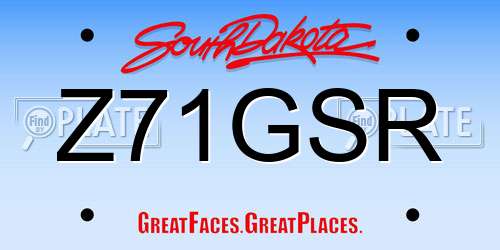 Z71GSR South Dakota License Plate