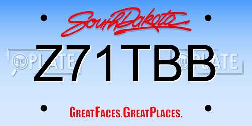 Z71TBB South Dakota License Plate