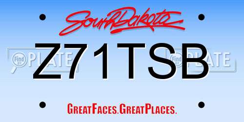 Z71TSB South Dakota License Plate