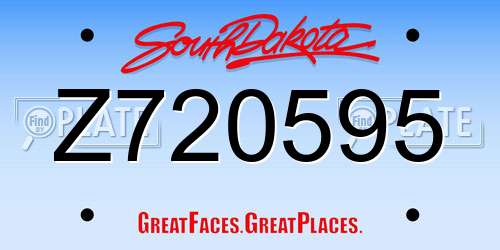Z720595 South Dakota License Plate
