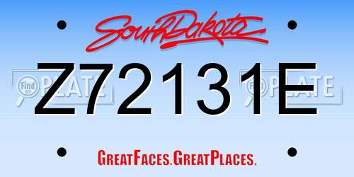 Z72131E South Dakota License Plate