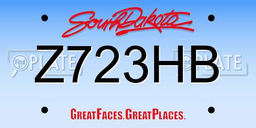 Z723HB South Dakota License Plate