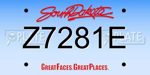 Z7281E South Dakota License Plate