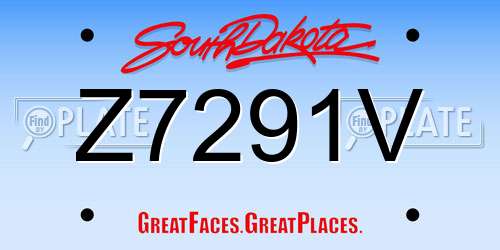Z7291V South Dakota License Plate