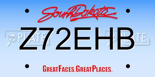Z72EHB South Dakota License Plate