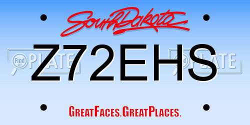 Z72EHS South Dakota License Plate