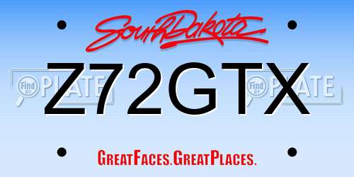 Z72GTX South Dakota License Plate