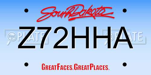Z72HHA South Dakota License Plate