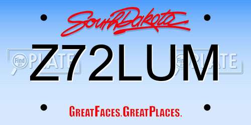 Z72LUM South Dakota License Plate
