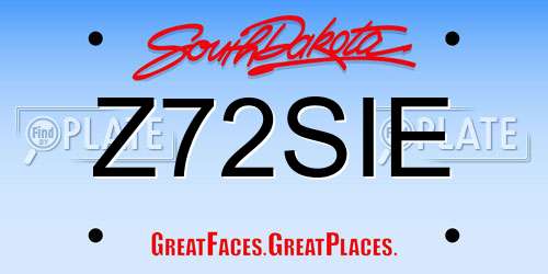 Z72SIE South Dakota License Plate