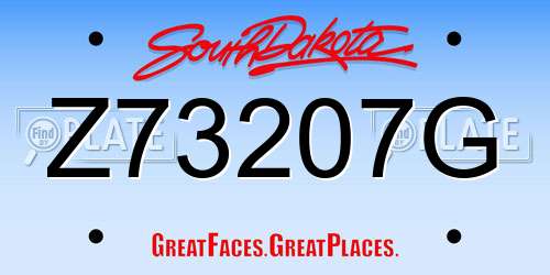 Z73207G South Dakota License Plate