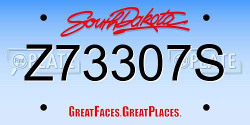 Z73307S South Dakota License Plate