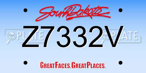 Z7332V South Dakota License Plate