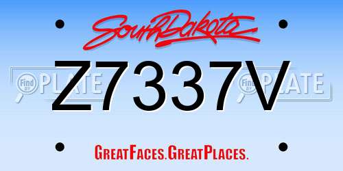 Z7337V South Dakota License Plate