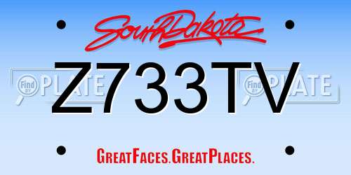 Z733TV South Dakota License Plate