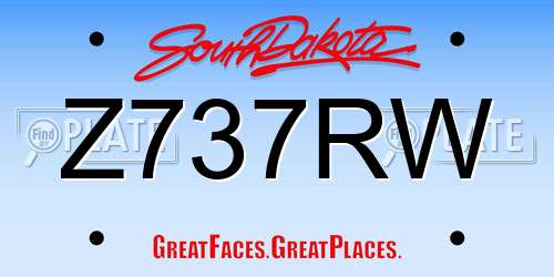 Z737RW South Dakota License Plate
