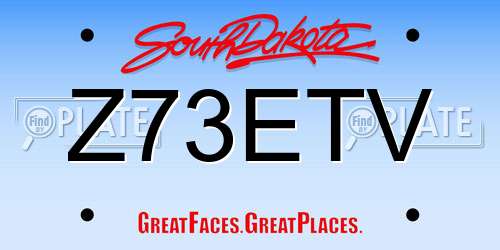 Z73ETV South Dakota License Plate